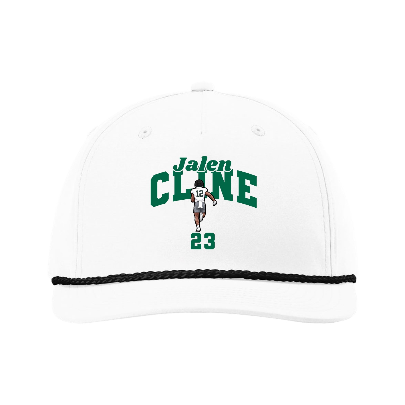 Five-Panel Classic Rope Cap — Signature Arch in White