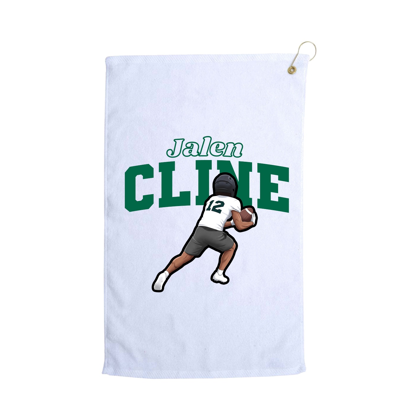Golf Towel — Name Arch in White