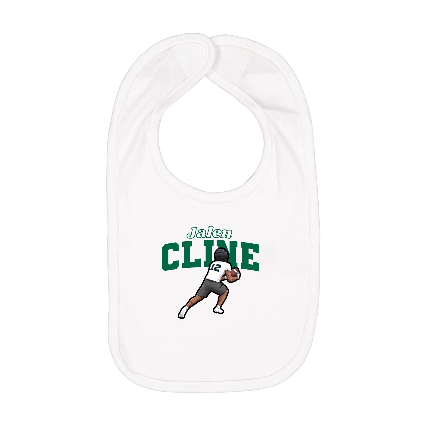 Infant Bib — Name Arch in White