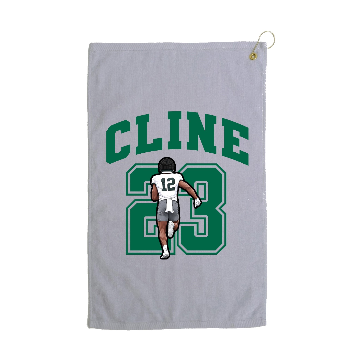 Golf Towel — Number in Grey