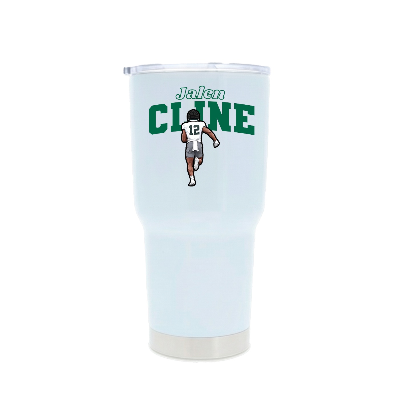 30oz Stainless Steel Tumbler — Name Arch in White