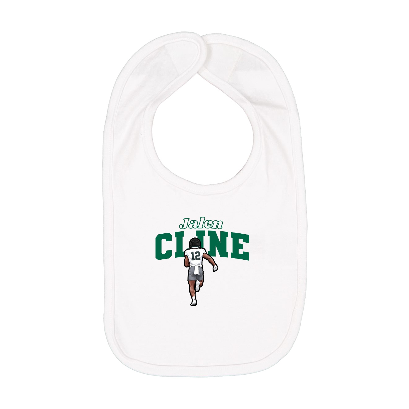 Infant Bib — Name Arch in White