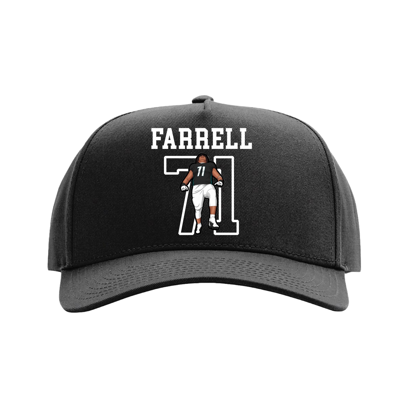 Full Fabric Five-Panel Champ Cap — Shirsey in Black