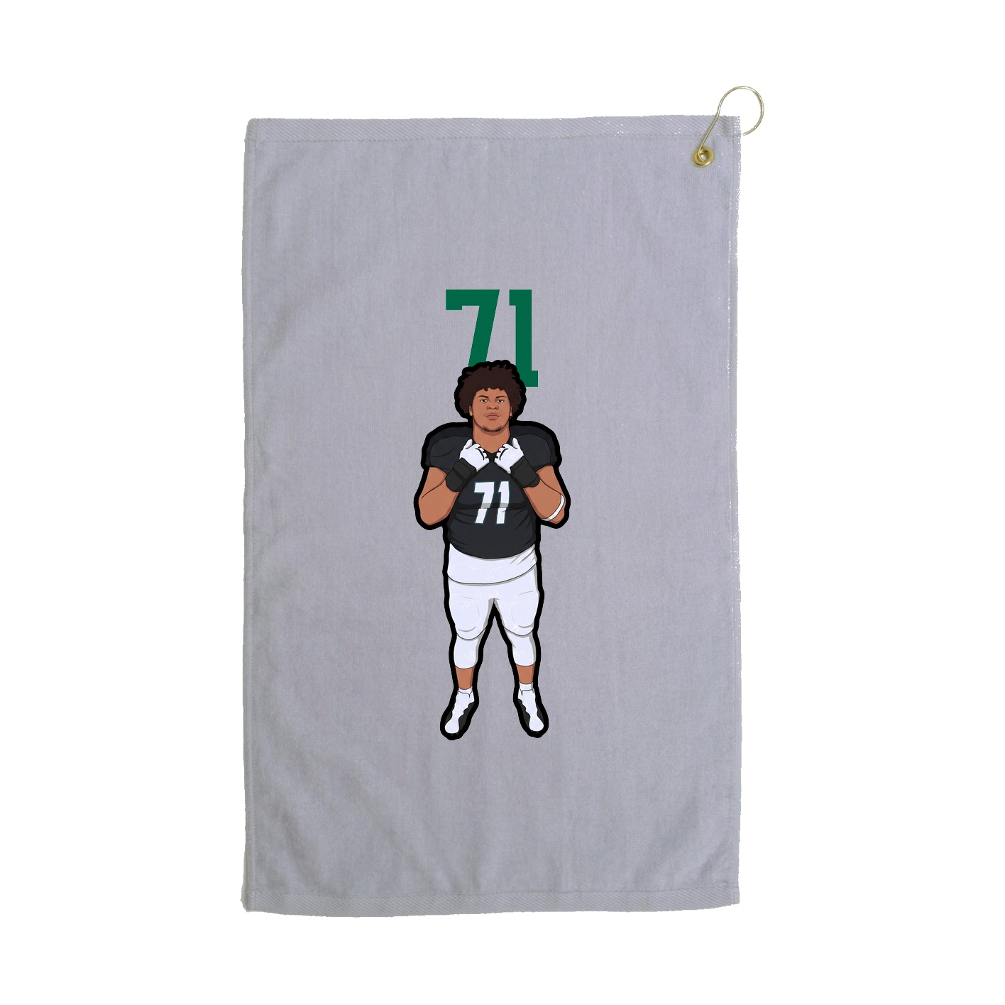 Golf Towel — Number Top in Grey
