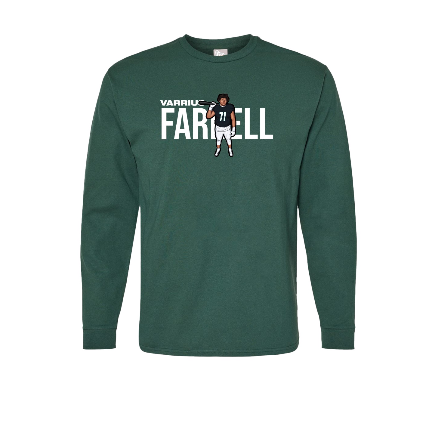 Long Sleeve Tee — Player Name in Green