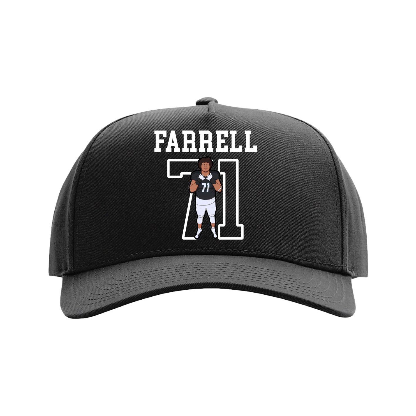 Full Fabric Five-Panel Champ Cap — Shirsey in Black