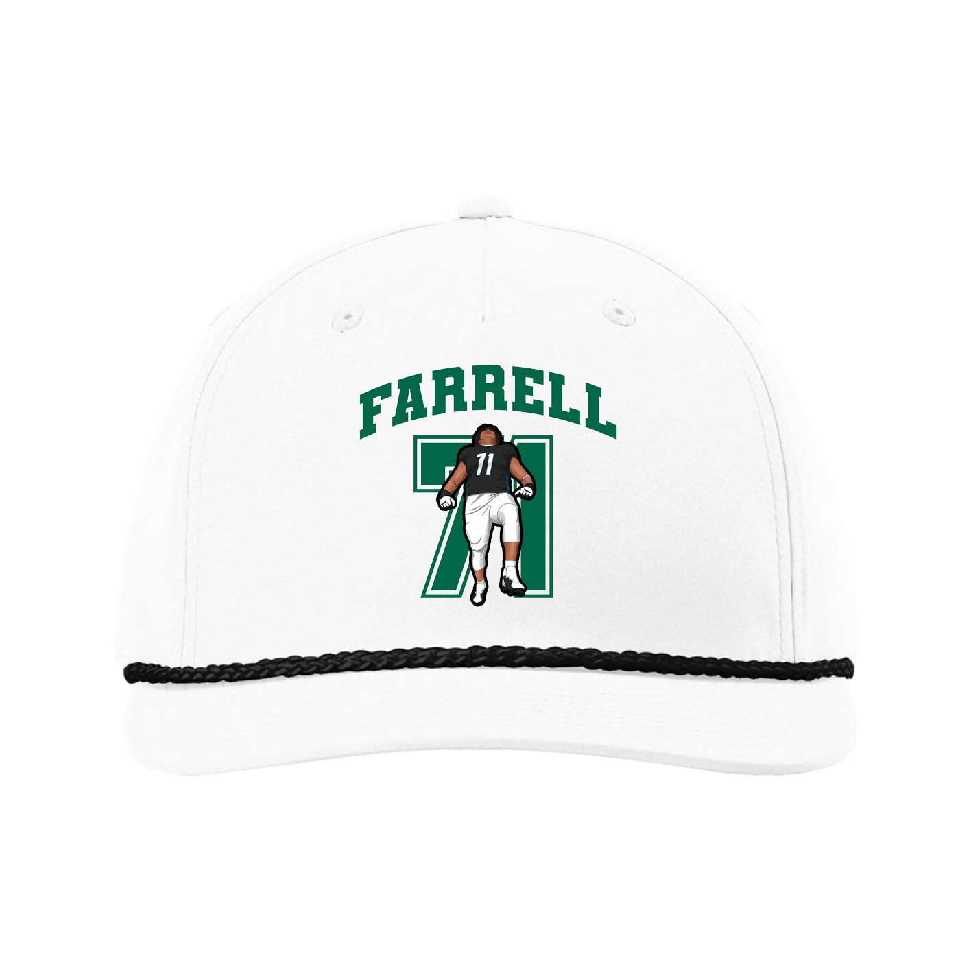 Five-Panel Classic Rope Cap — Number in White