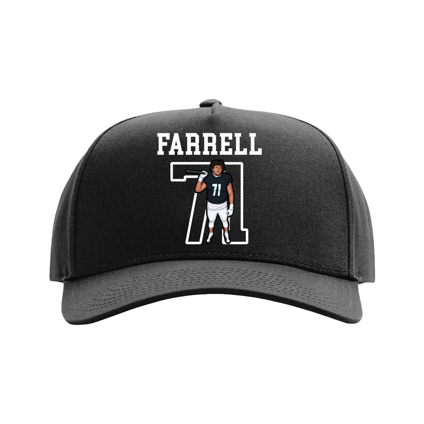 Full Fabric Five-Panel Champ Cap — Shirsey in Black