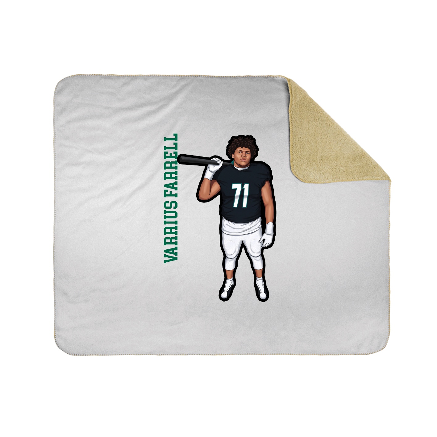 Throw Blanket — Name Vertical in White