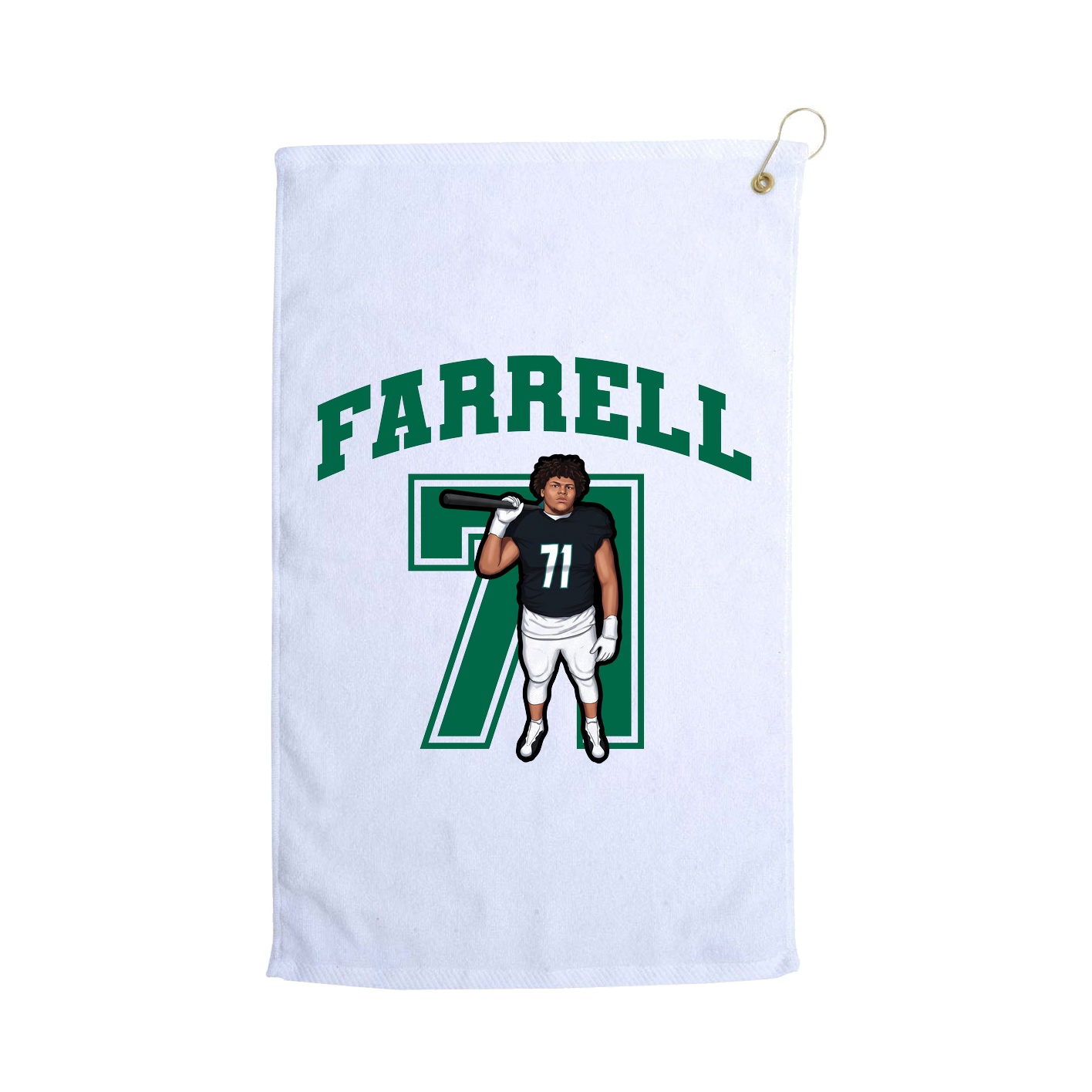 Golf Towel — Number in White