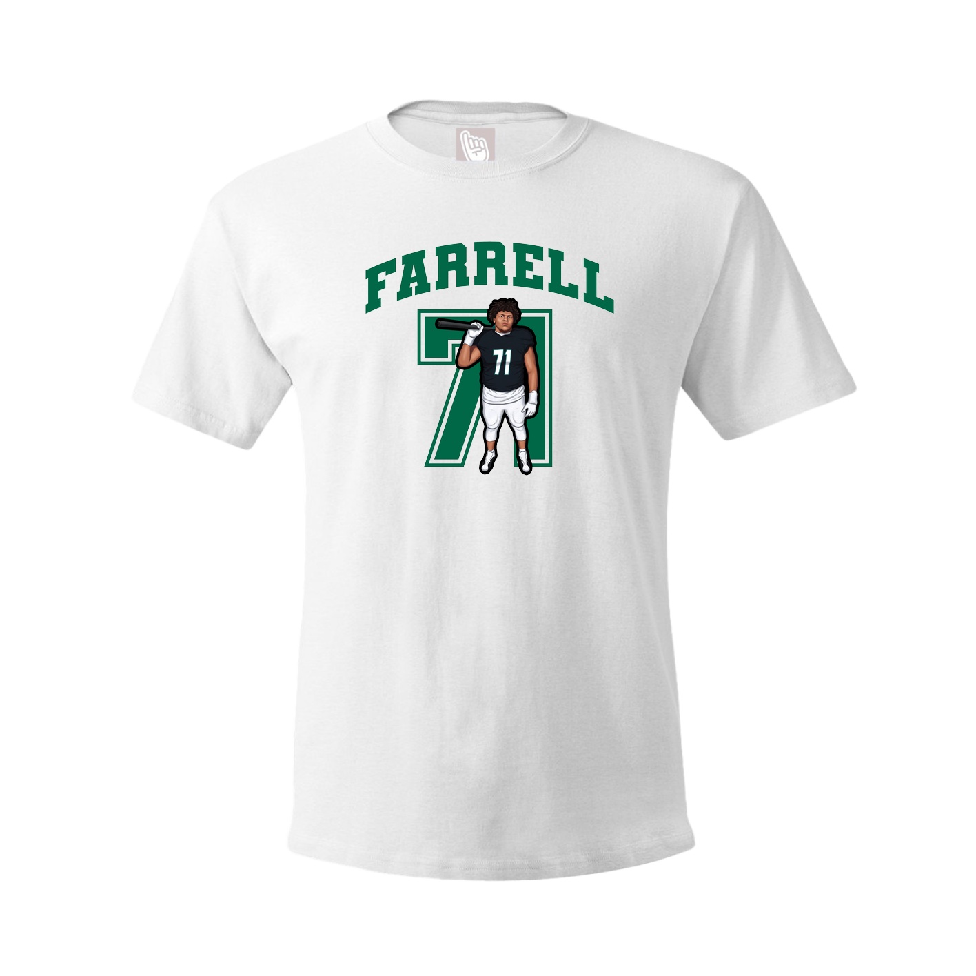 Youth Tee — Number in White
