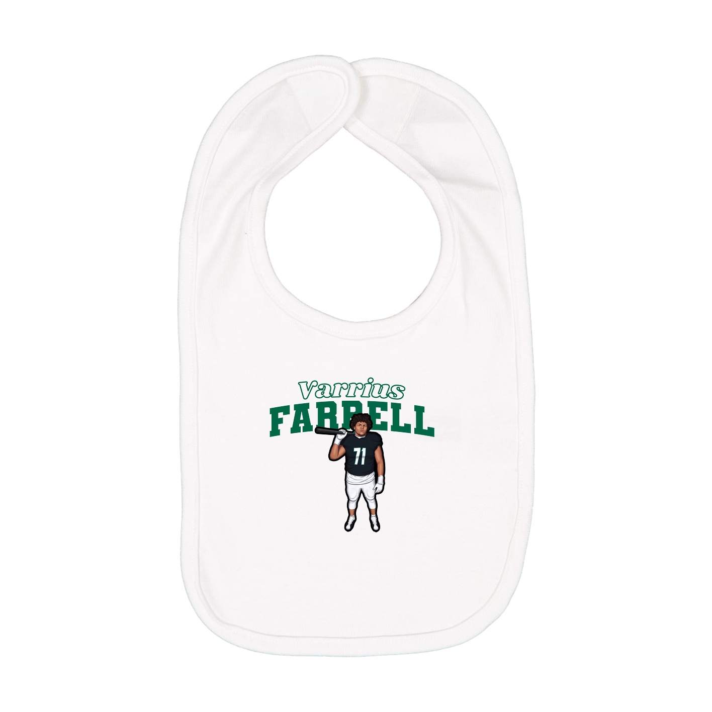Infant Bib — Name Arch in White