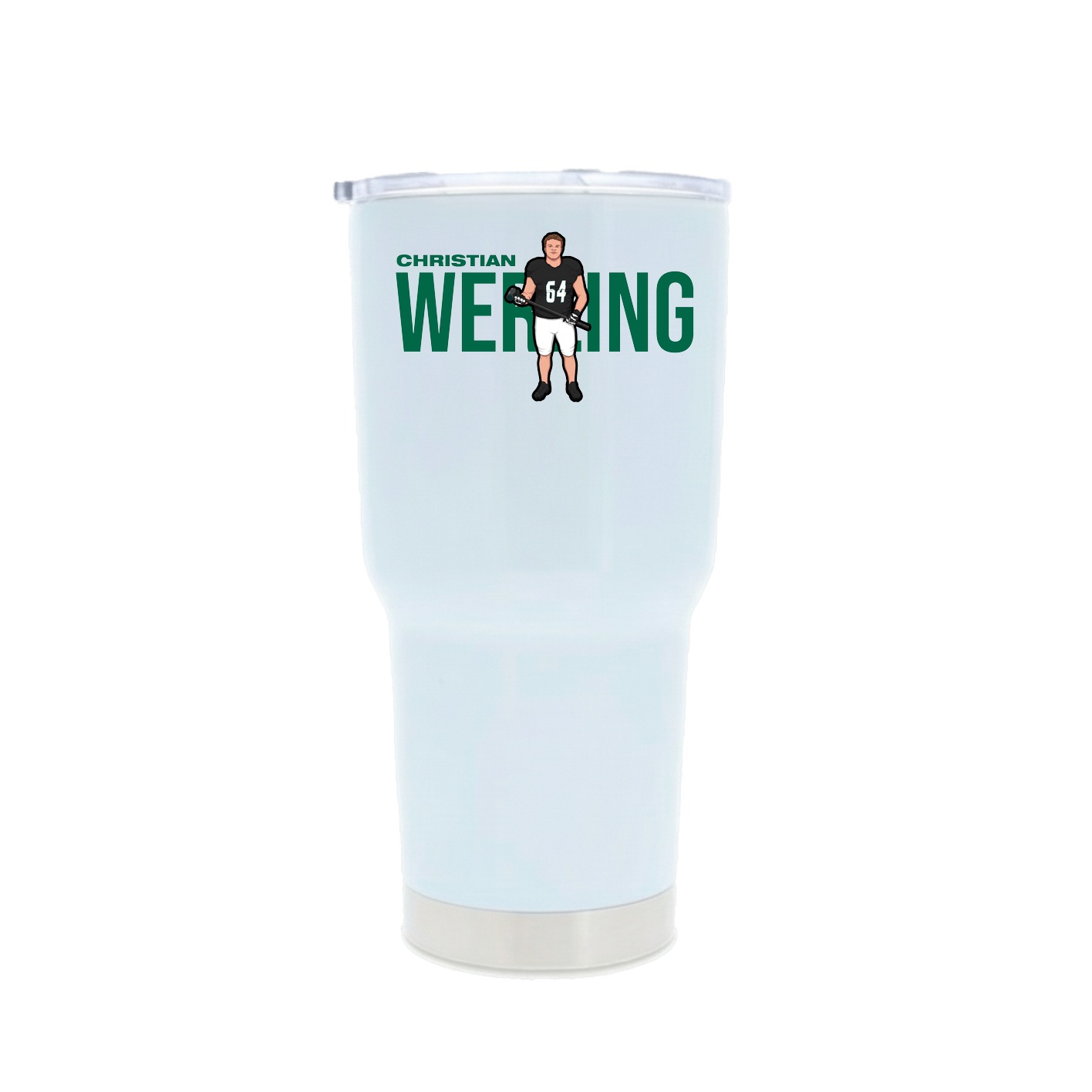 30oz Stainless Steel Tumbler — Player Name in White
