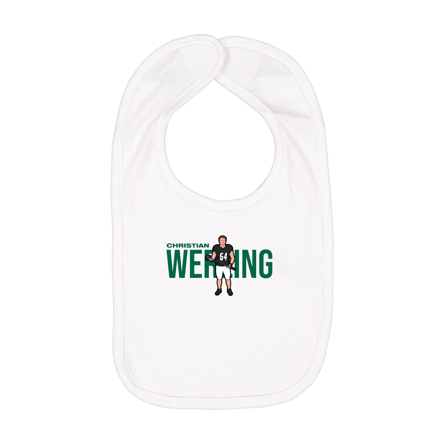 Infant Bib — Player Name in White