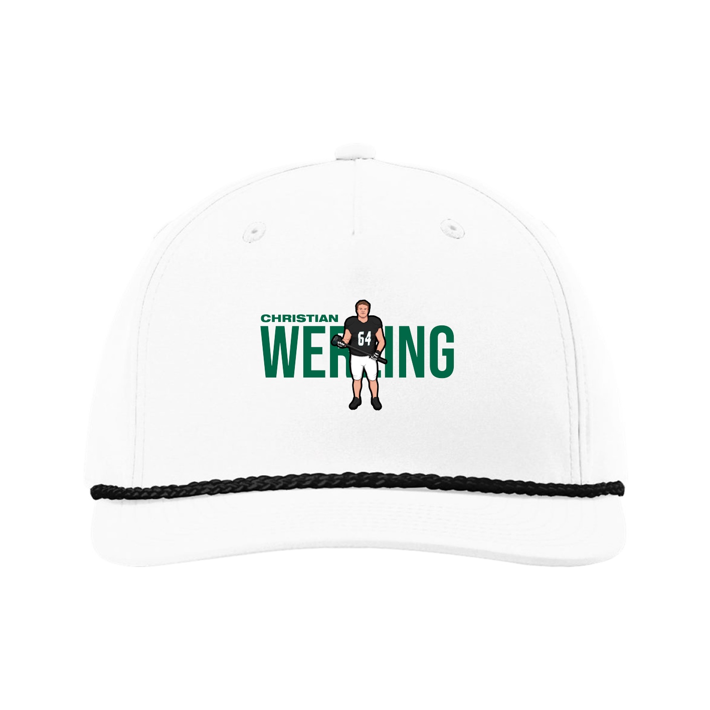 Five-Panel Classic Rope Cap — Player Name in White
