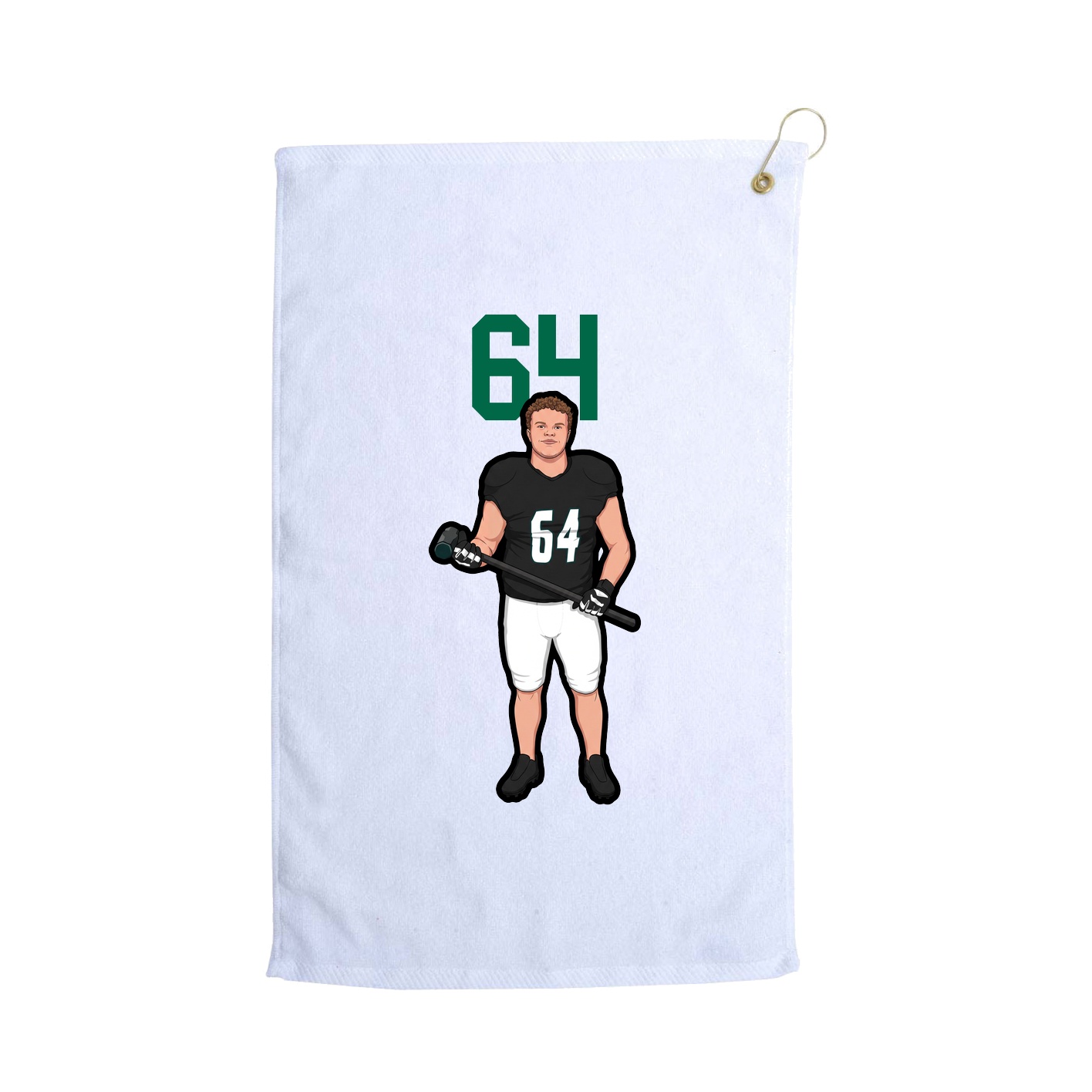 Golf Towel — Number Top in White