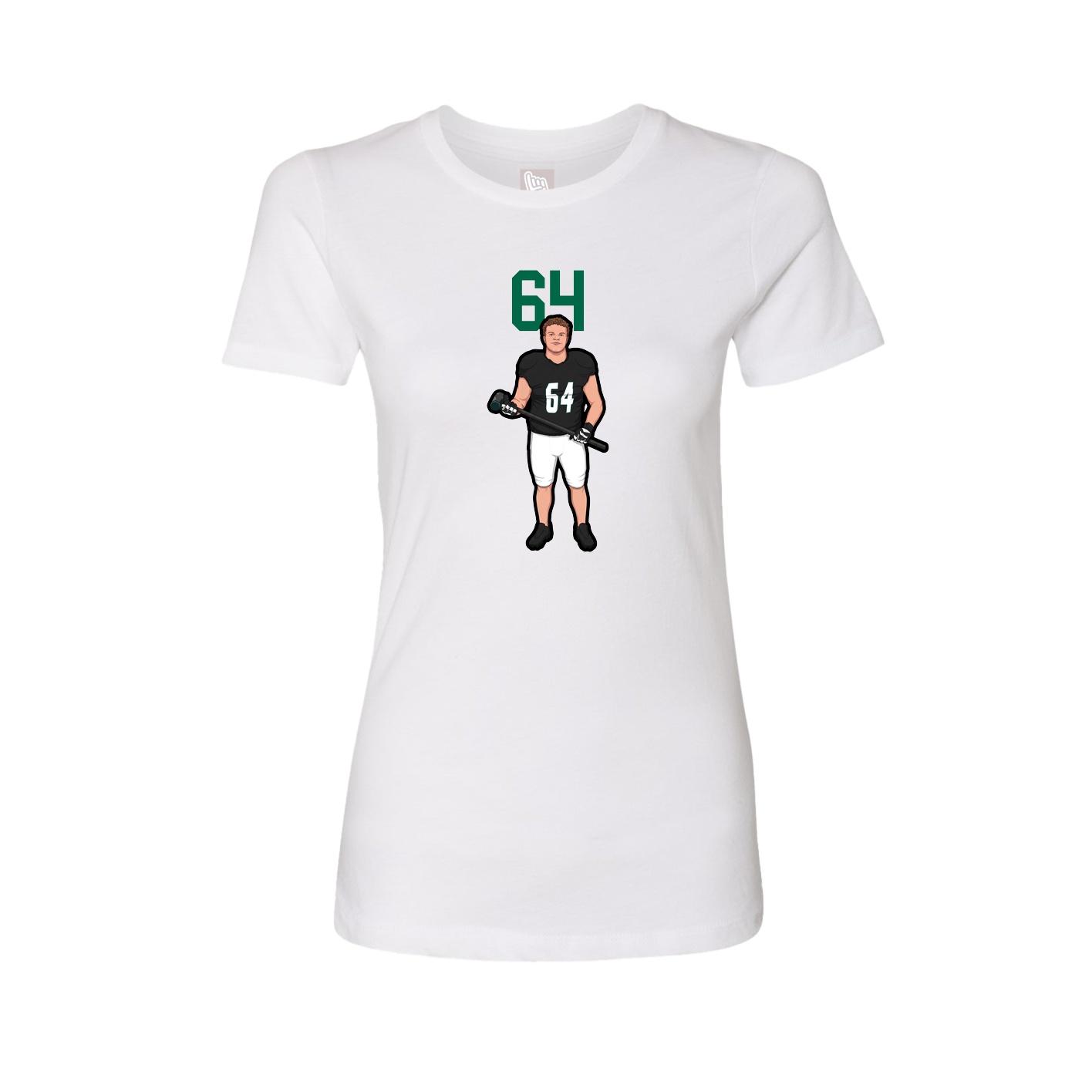 Fitted Women's Tee — Number Top in White