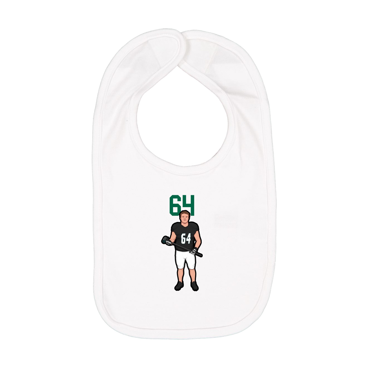 Infant Bib — Number Top in White
