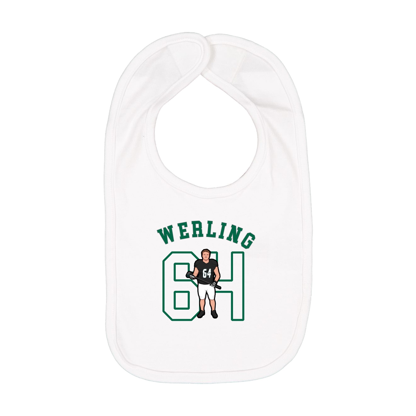 Infant Bib — Shirsey Arch in White