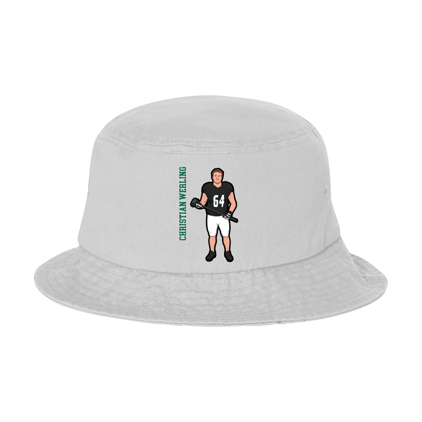 Bucket Cap — Name Vertical in White