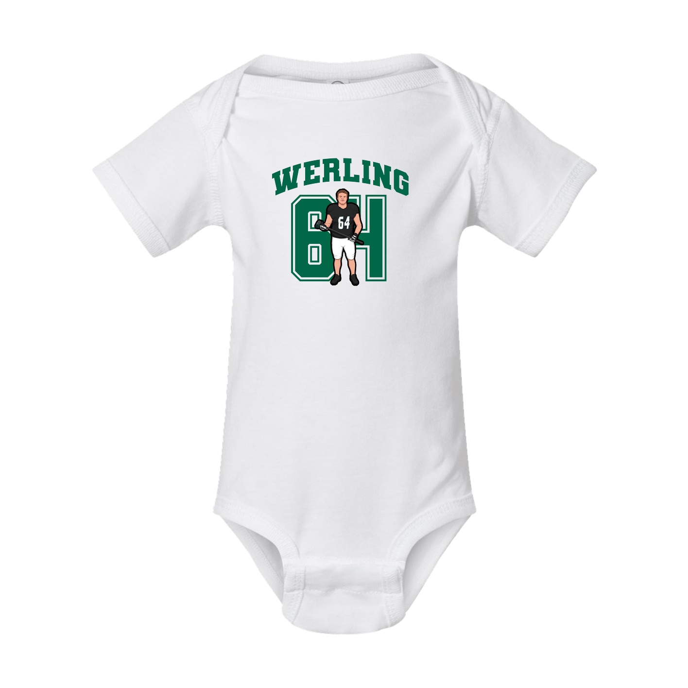 Baby Onesie — Number in White