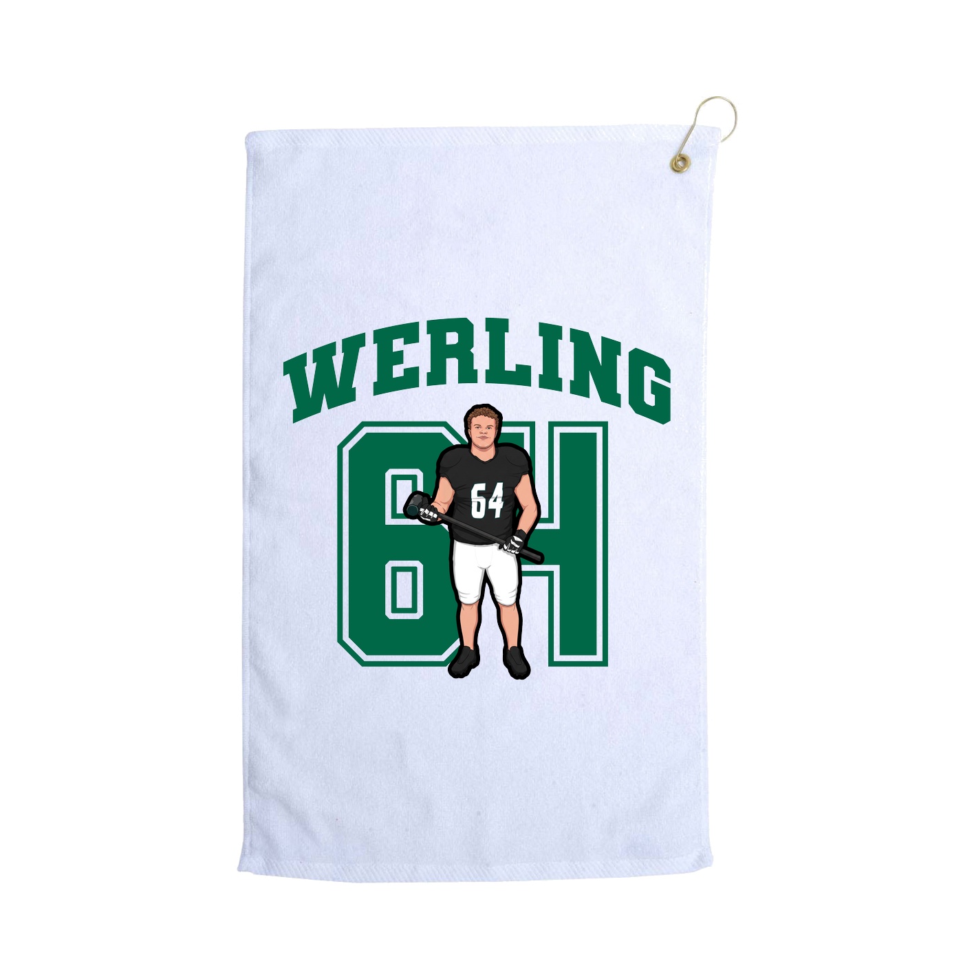 Golf Towel — Number in White