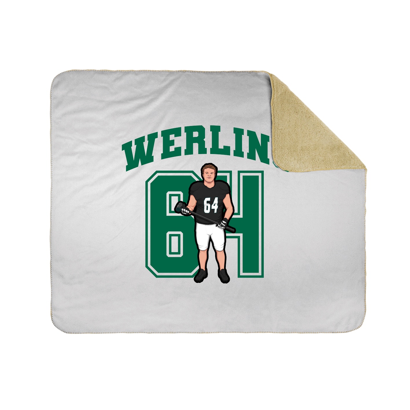 Throw Blanket — Number in White