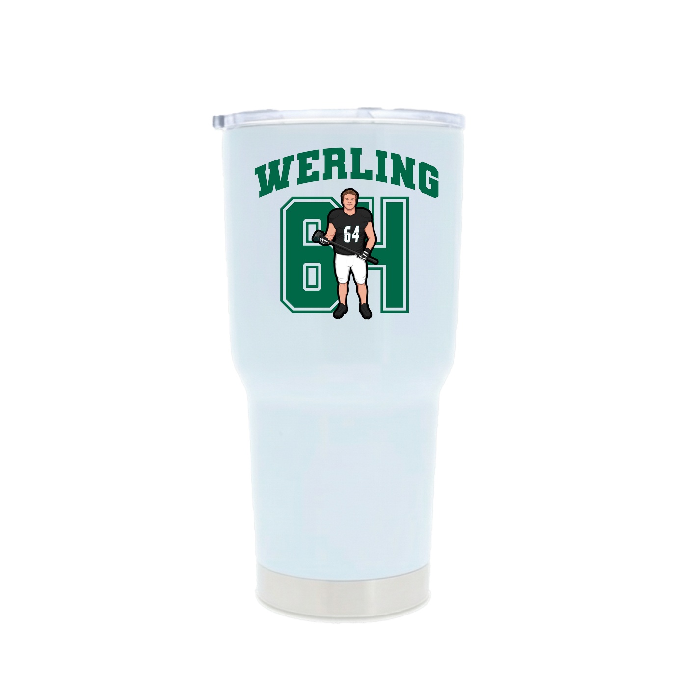 30oz Stainless Steel Tumbler — Number in White