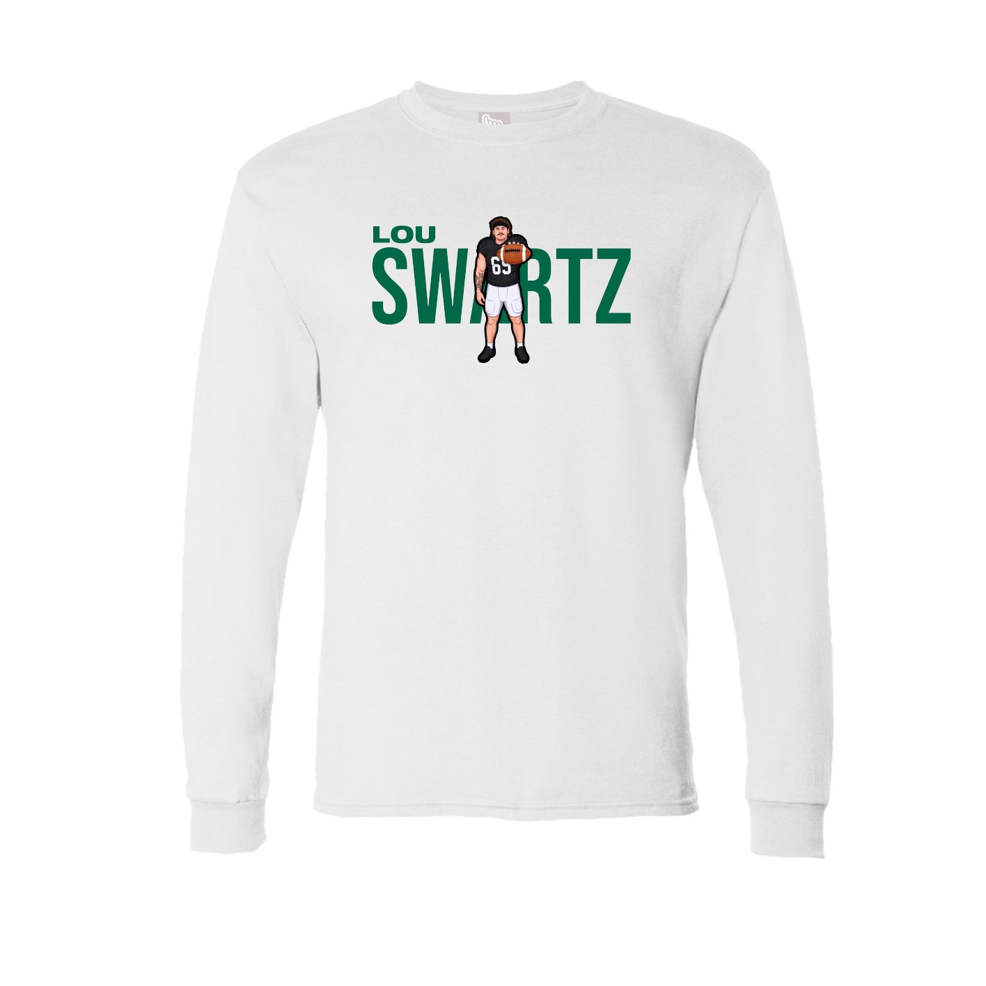 Long Sleeve Tee — Player Name in White