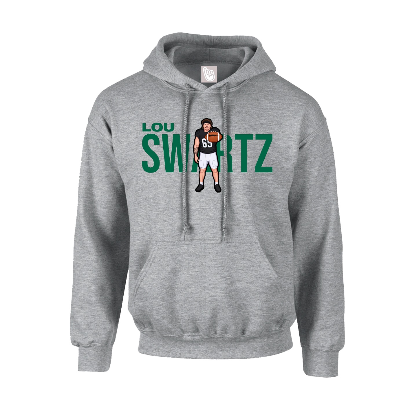 Youth Hoodie — Player Name in Grey