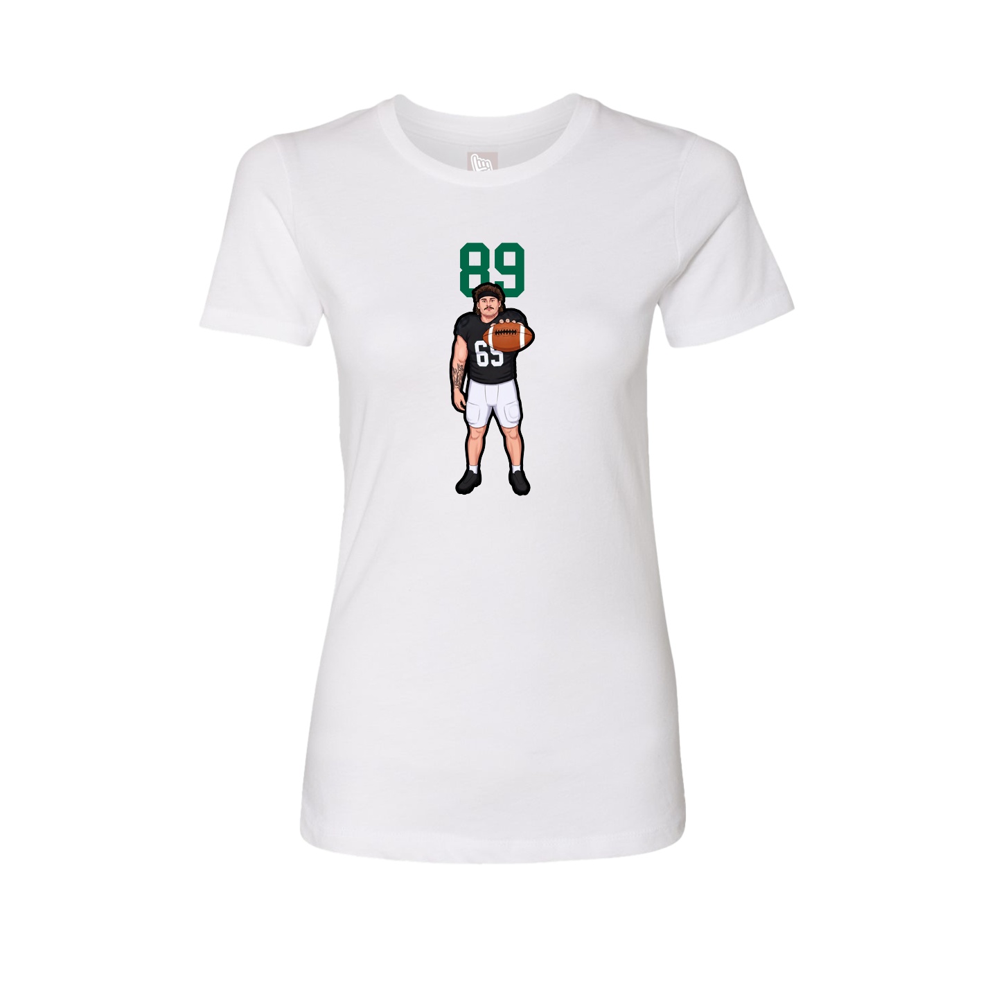 Fitted Women's Tee — Number Top in White