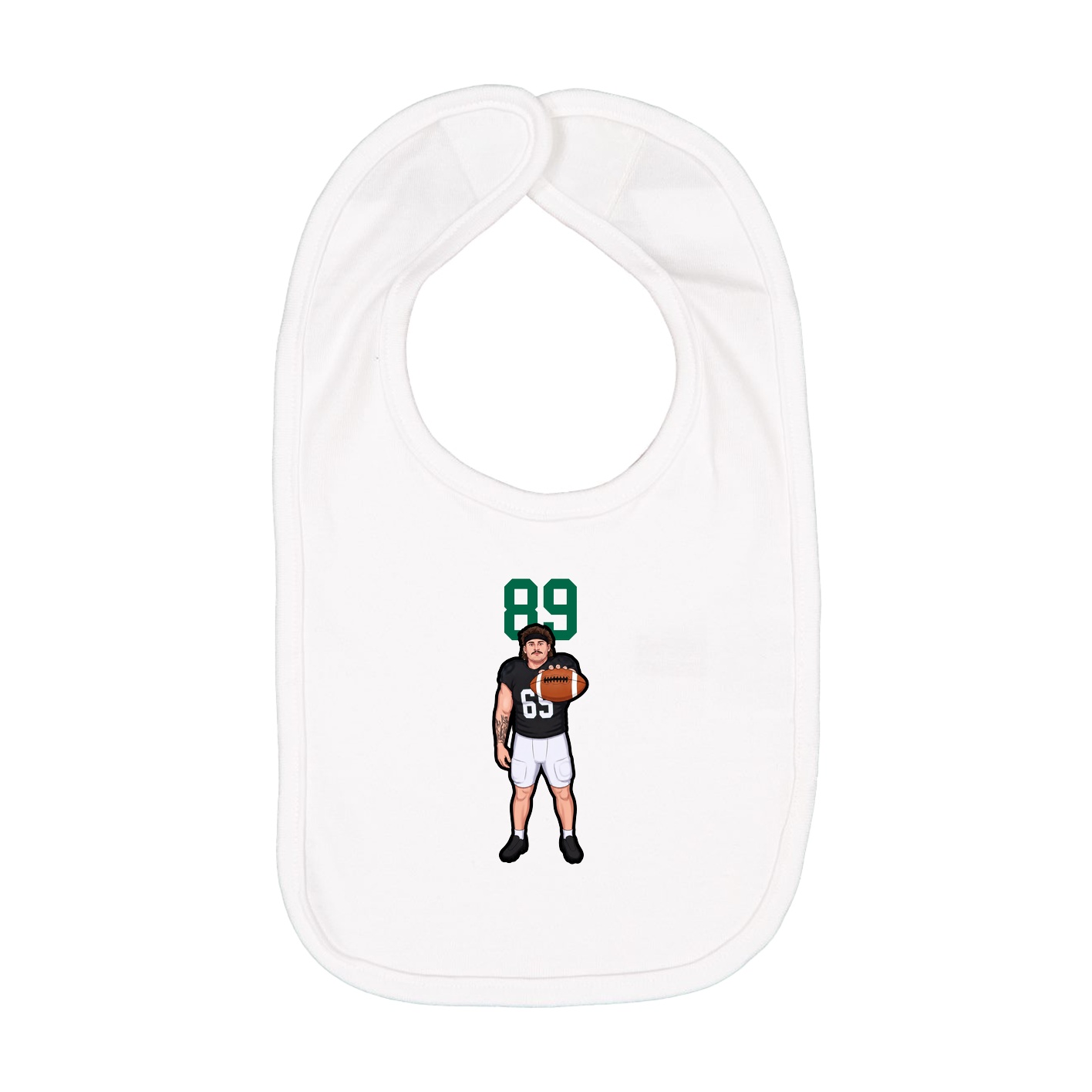 Infant Bib — Number Top in White