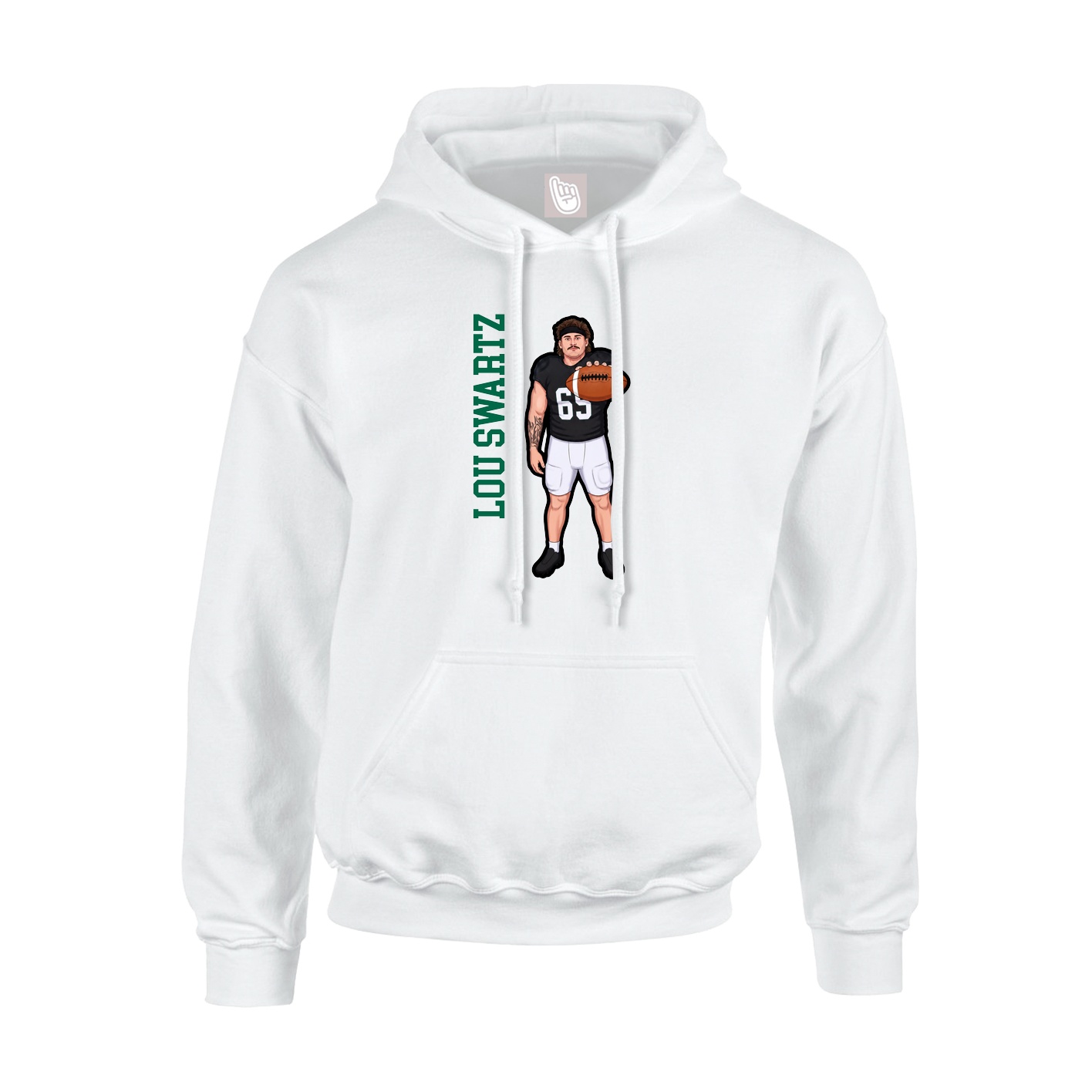 Youth Hoodie — Name Vertical in White