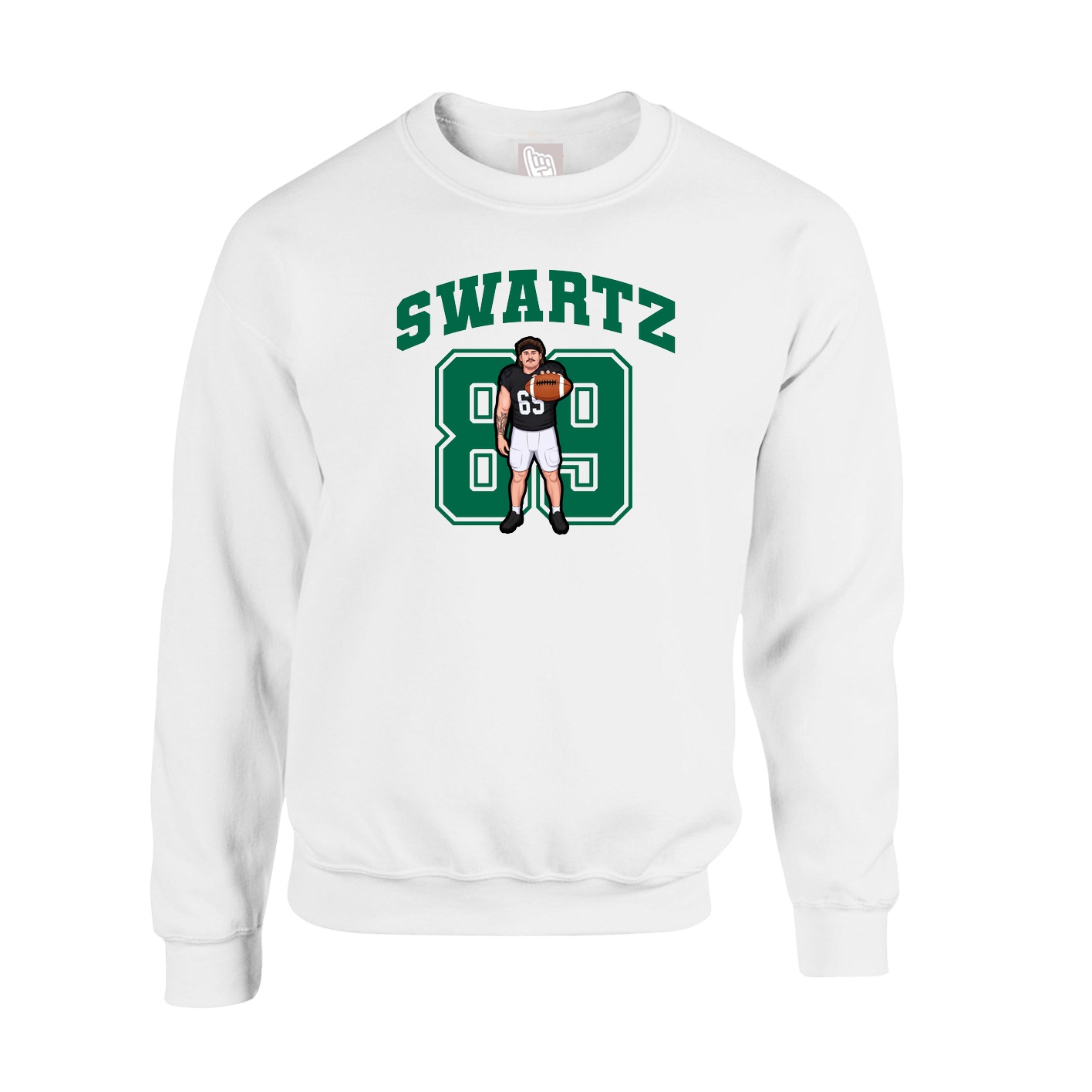 Fleece Crew — Number in White