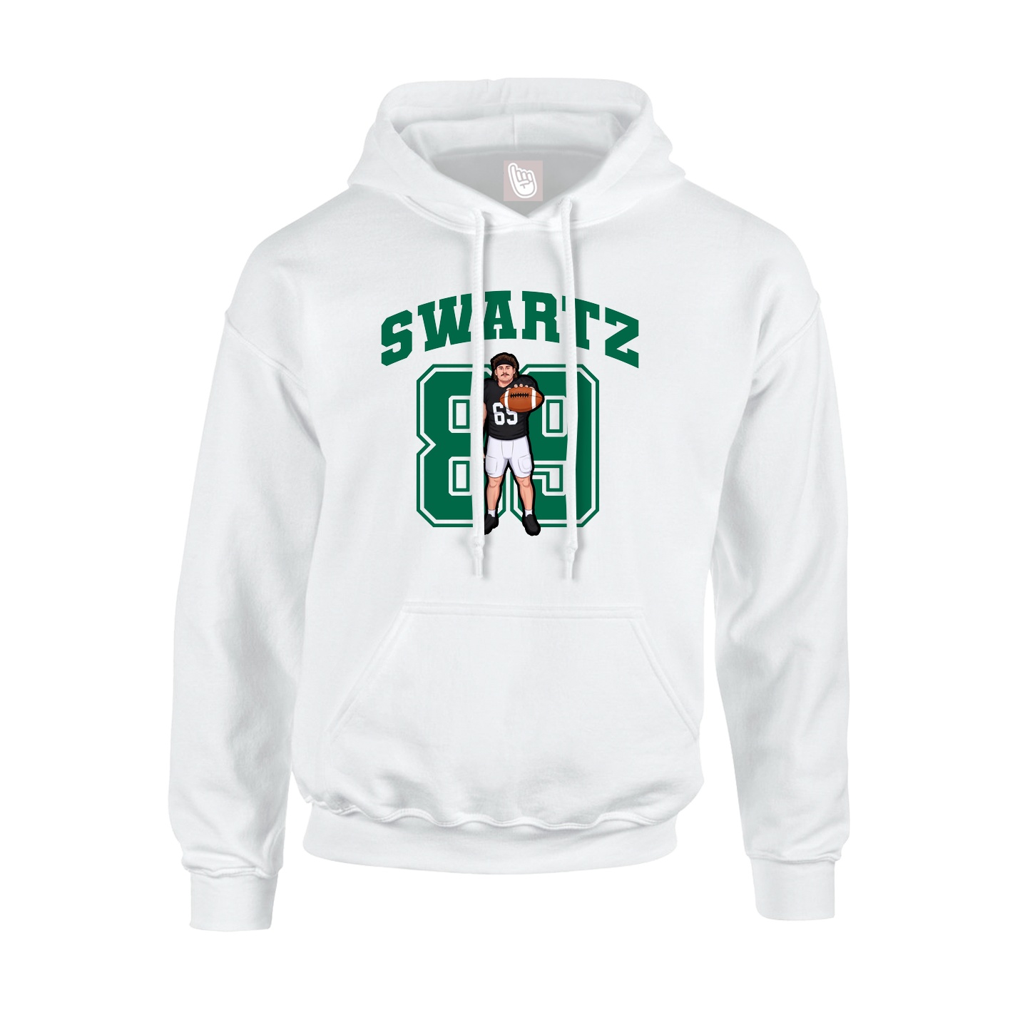 Youth Hoodie — Number in White