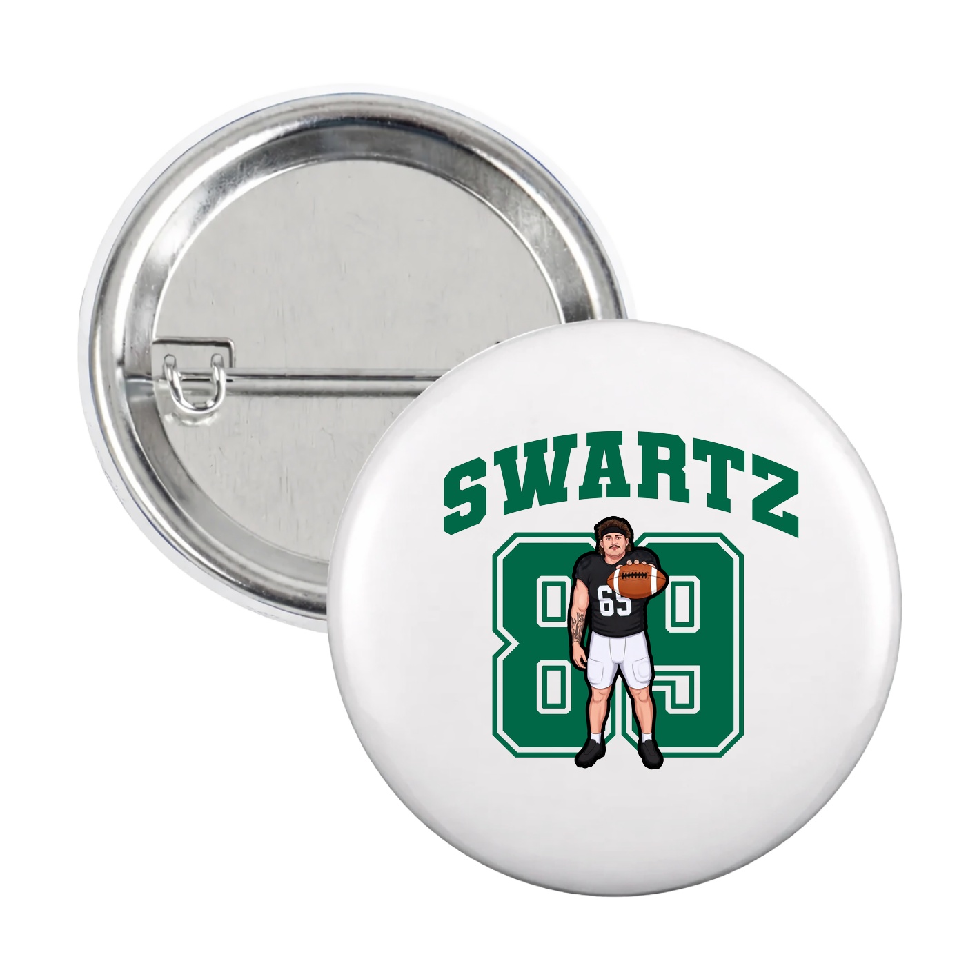 Game Day Button — Number in White