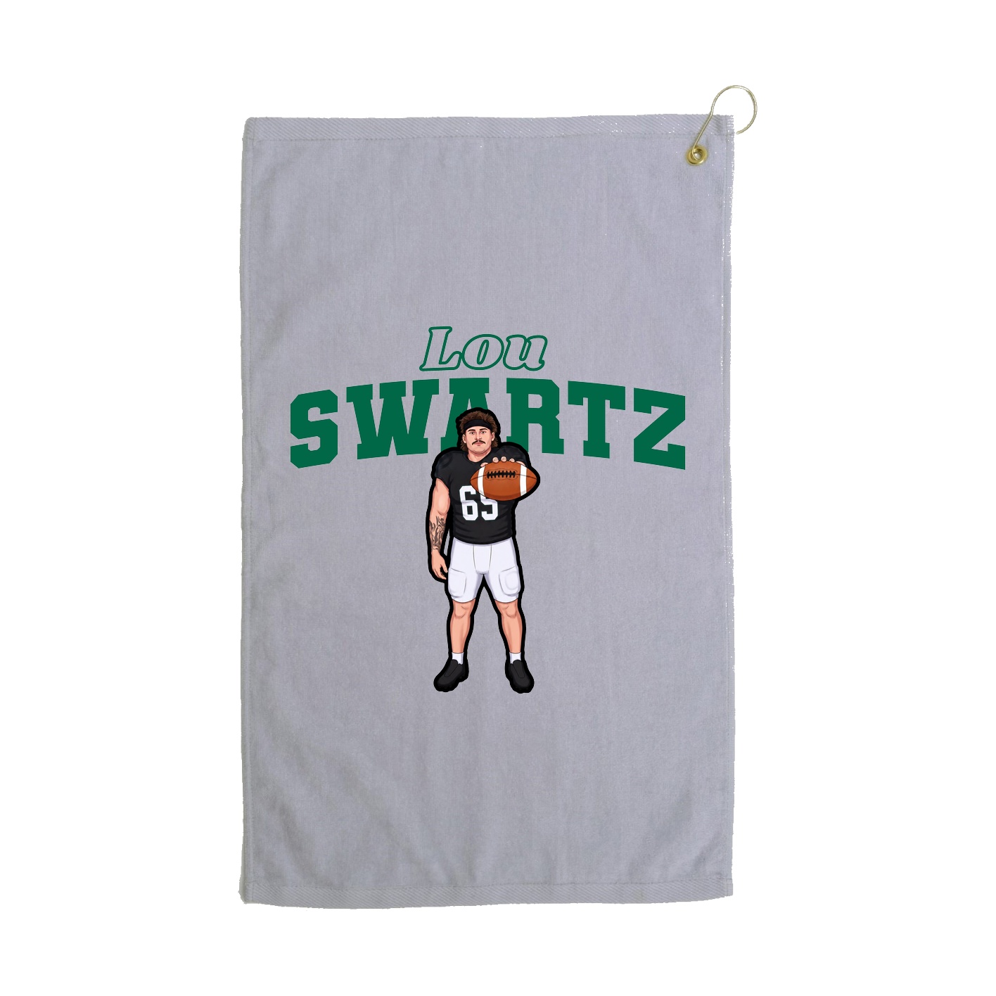 Golf Towel — Name Arch in Grey