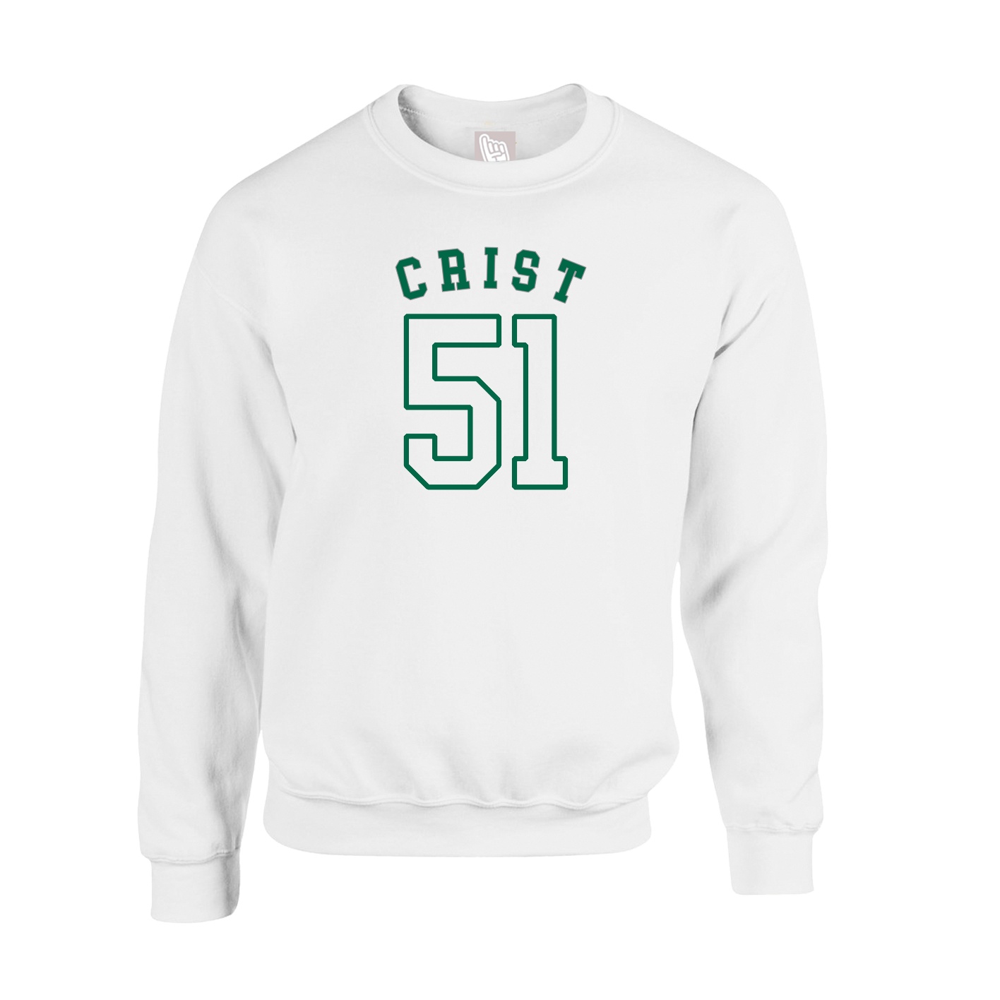Fleece Crew — Shirsey Arch in White