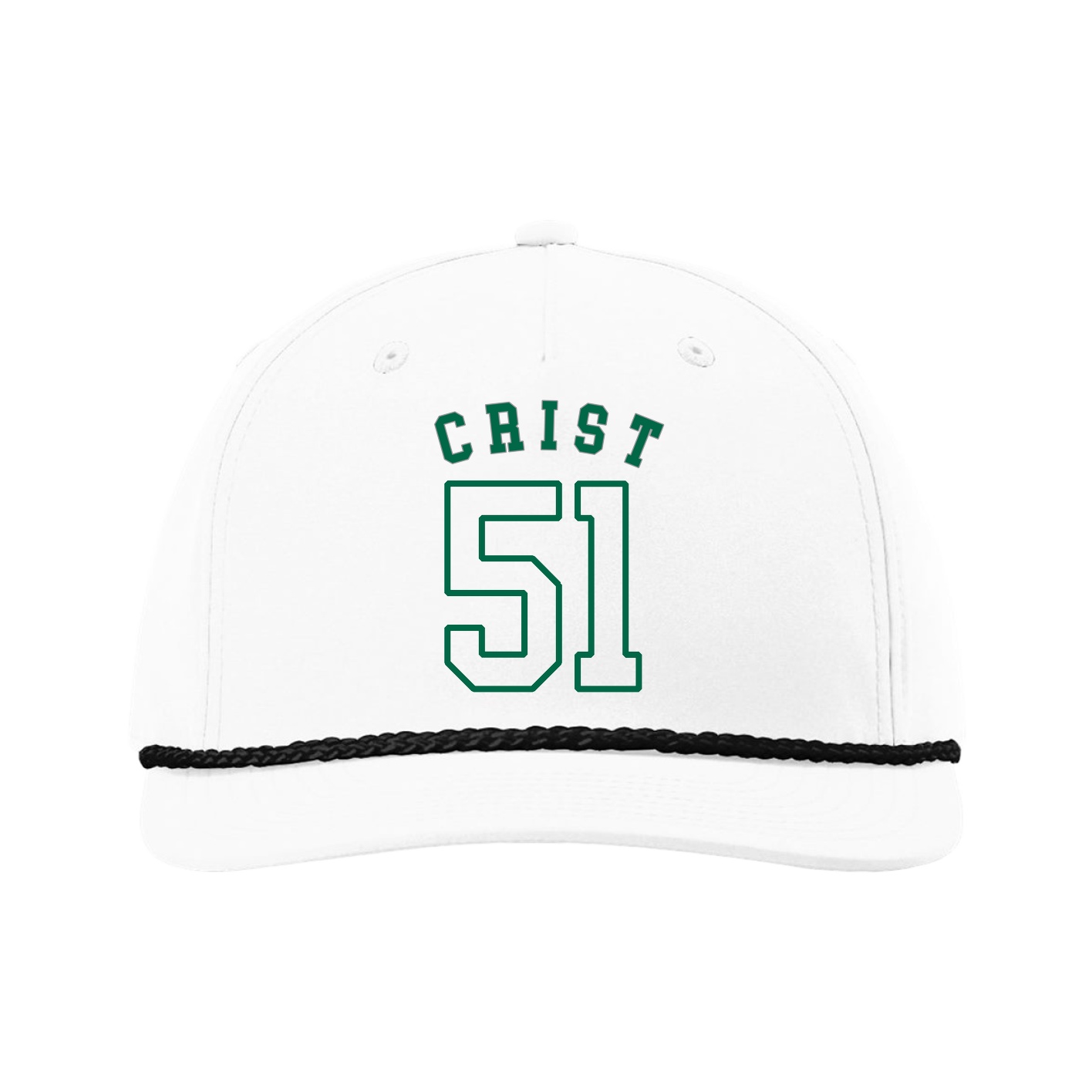 Five-Panel Classic Rope Cap — Shirsey Arch in White