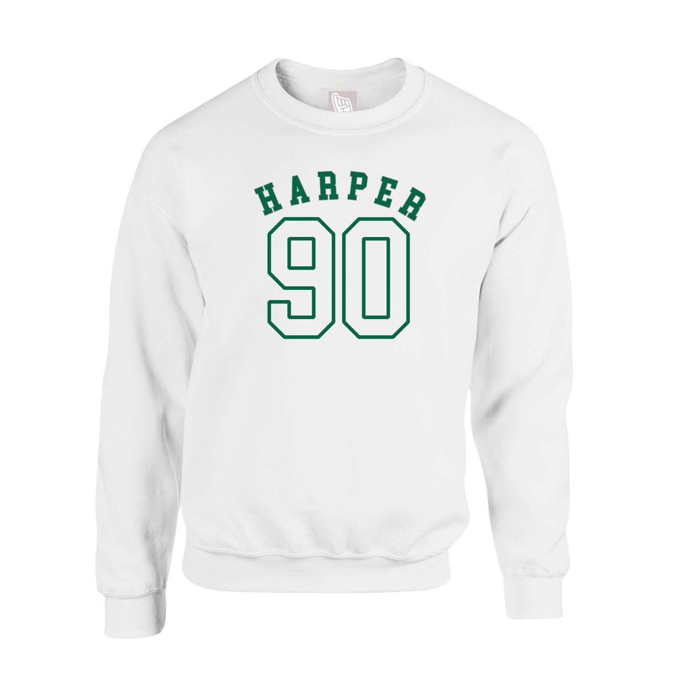Fleece Crew — Shirsey Arch in White