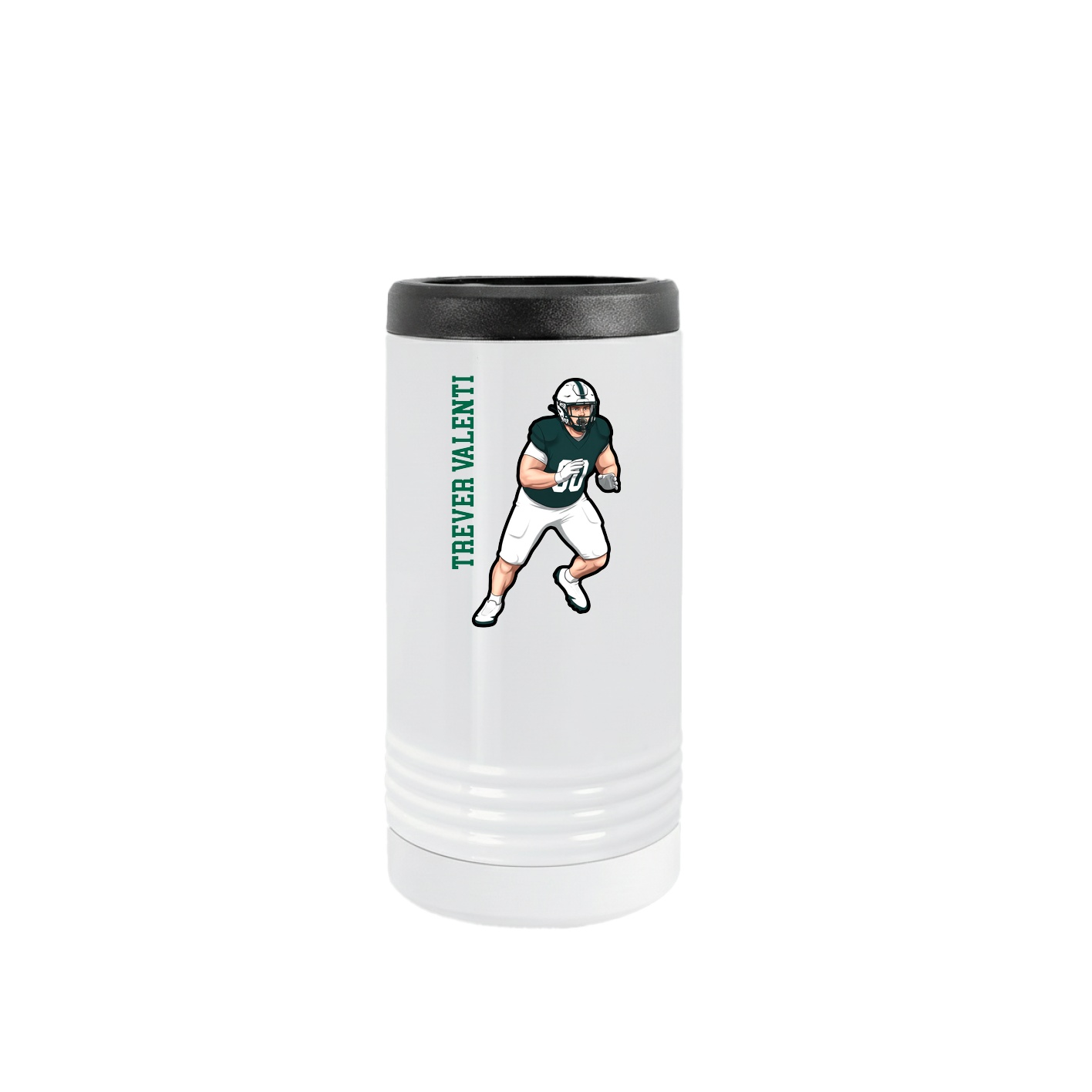 Slim Beverage Holder — Name Vertical in White