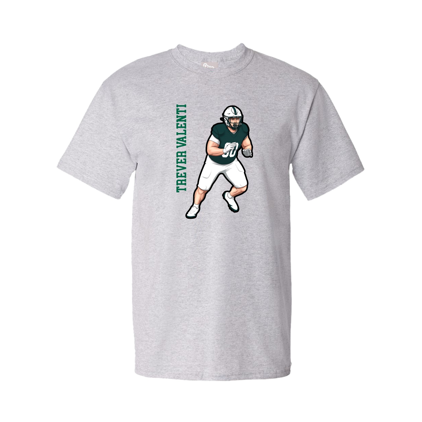Youth Tee — Name Vertical in Grey