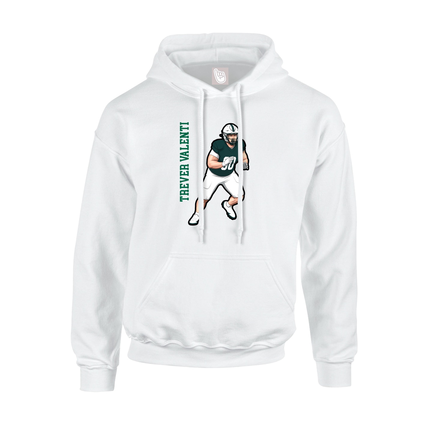 Youth Hoodie — Name Vertical in White