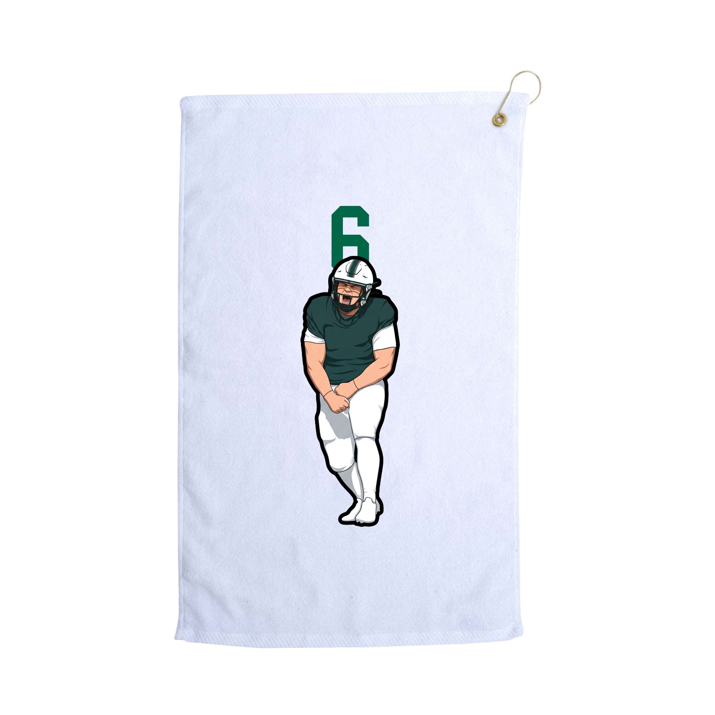 Golf Towel — Number Top in White