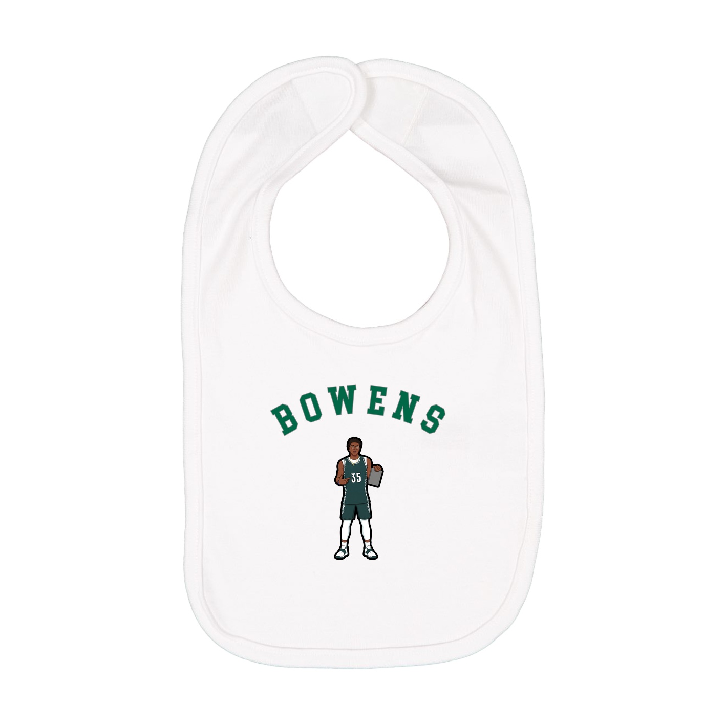 Infant Bib — Shirsey Arch in White