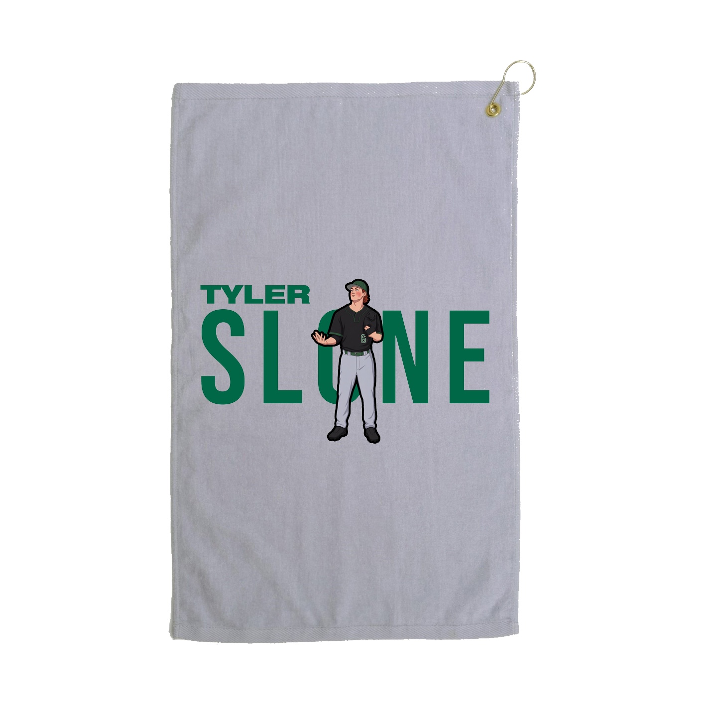 Golf Towel — Player Name in Grey