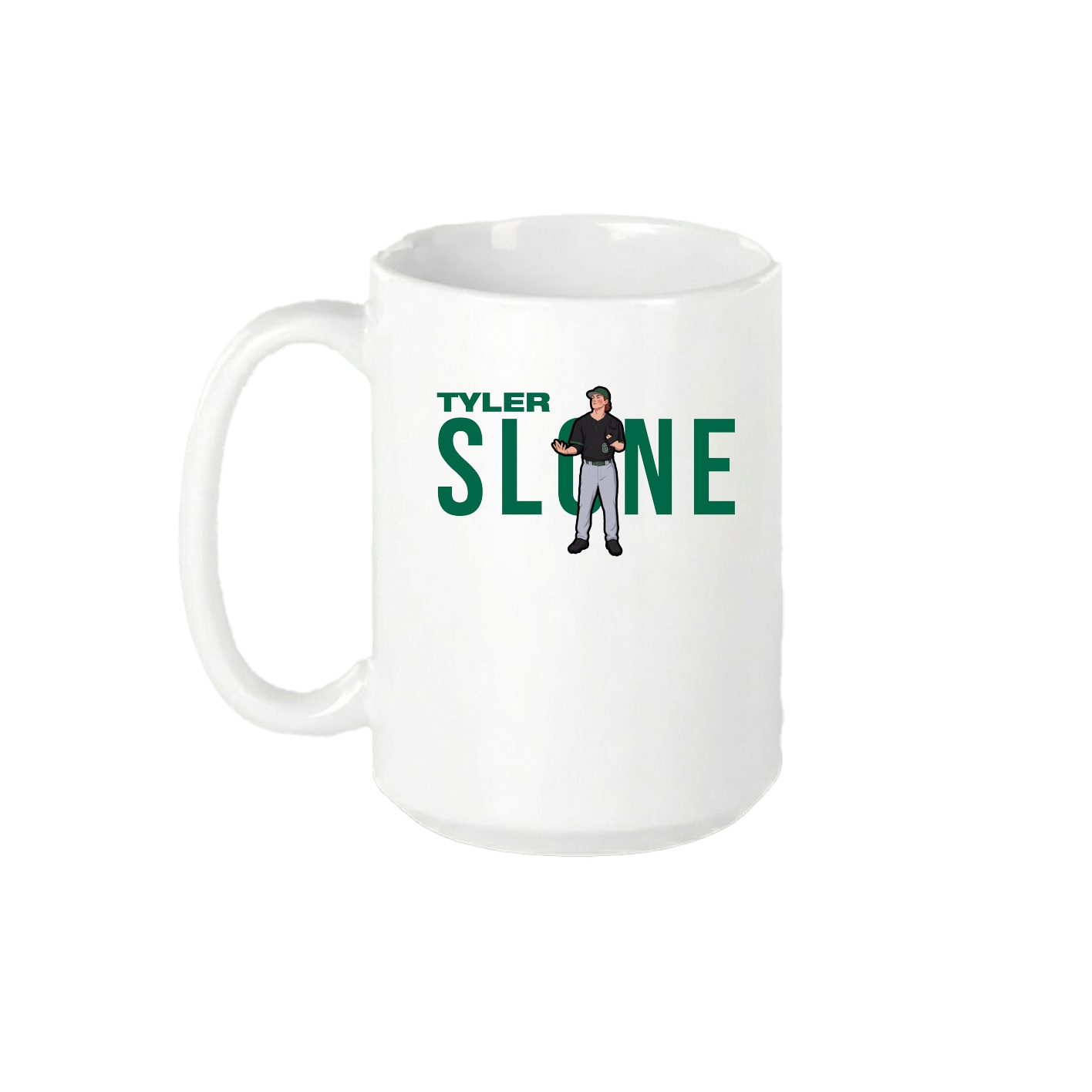 15oz Coffee Mug — Player Name in White