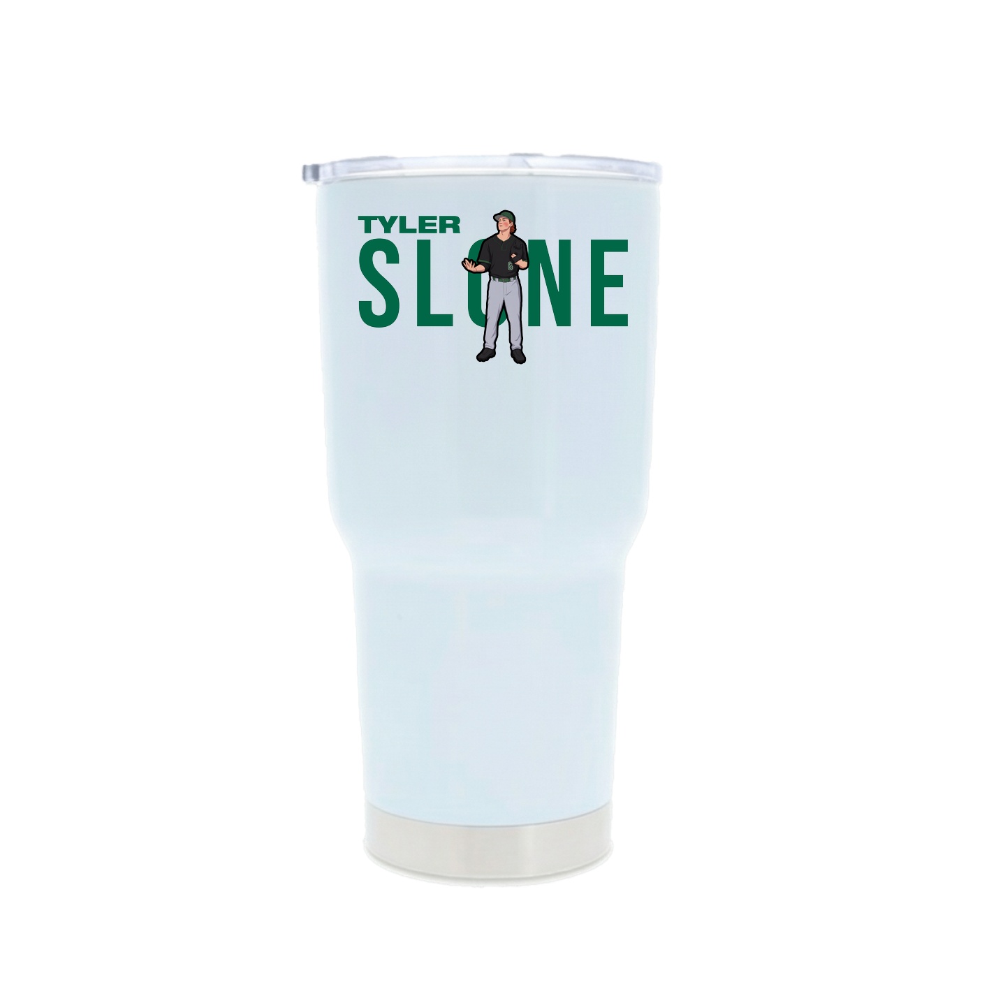 30oz Stainless Steel Tumbler — Player Name in White