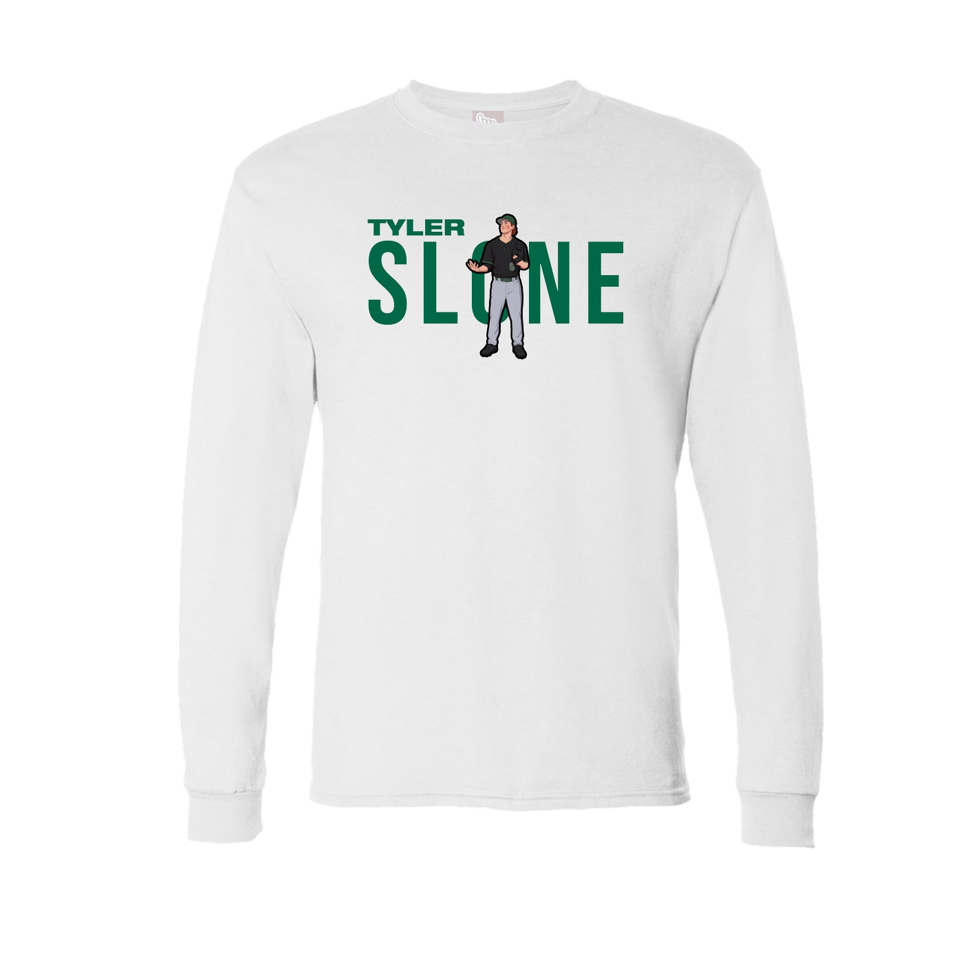 Long Sleeve Tee — Player Name in White