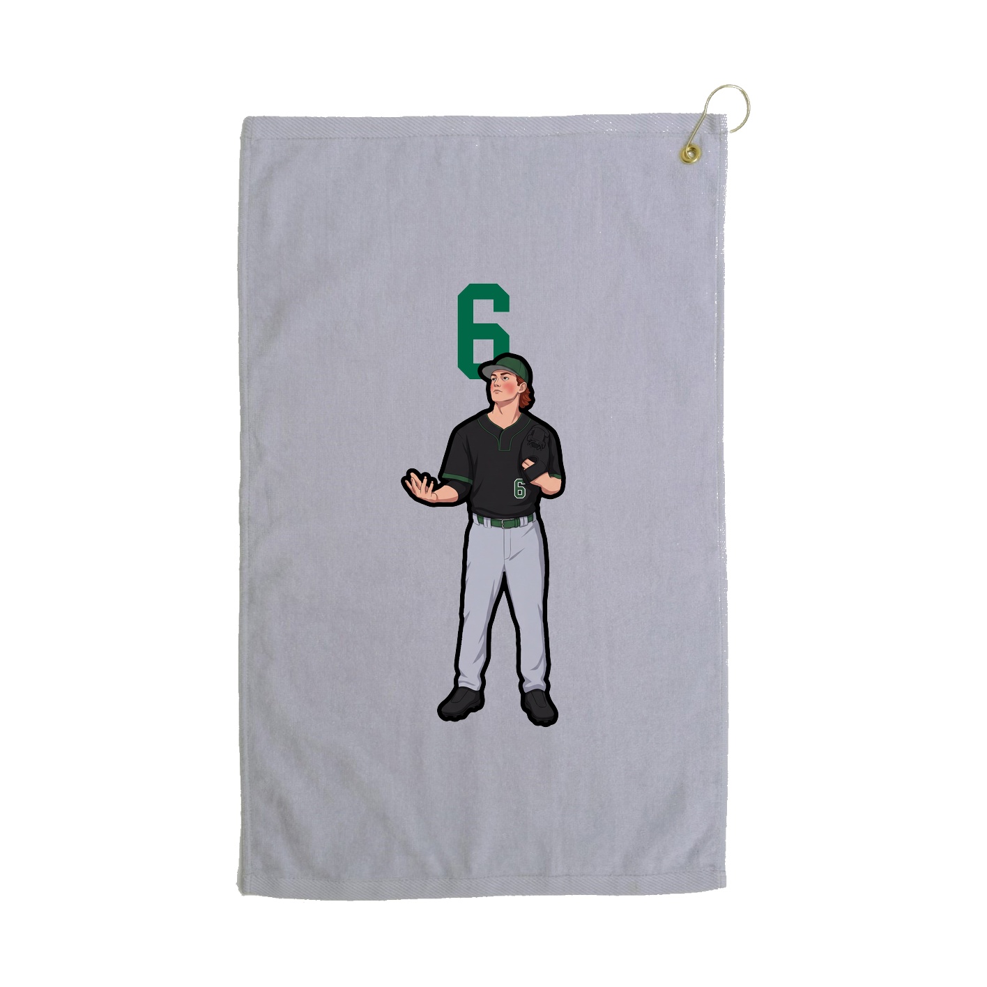 Golf Towel — Number Top in Grey